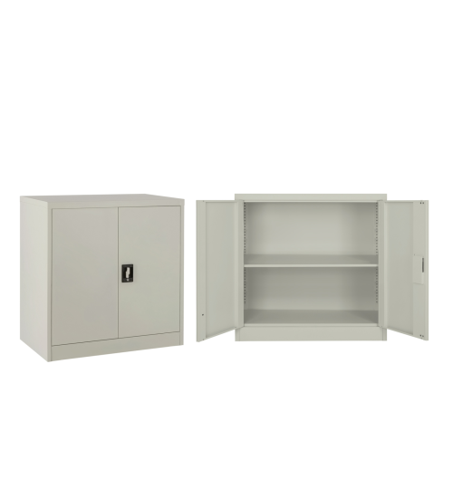 Ντουλάπα Μεταλλική Χαμηλή Γκρι 90x40x90εκ.